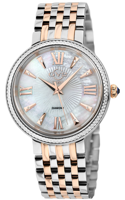 title:GV2 by Gevril Women's Genoa 36mm Quartz Watch 12535;color:White Mother-of-Pearl