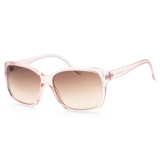 title:Calvin Klein Women's Fashion CK20518S-662 60mm Crystal Rose Sunglasses;color:Crystal Rose frame, Brown Gradient lens