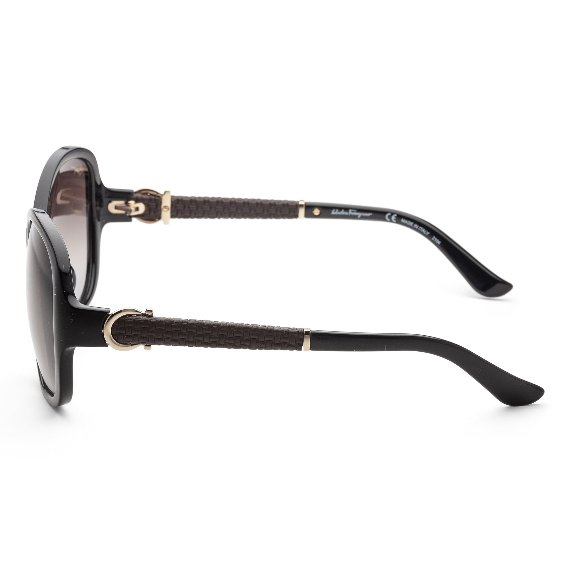 title:Ferragamo Women's SF744SLA-001 Fashion 59mm Black Sunglasses;color:Grey Lens, Black Frame