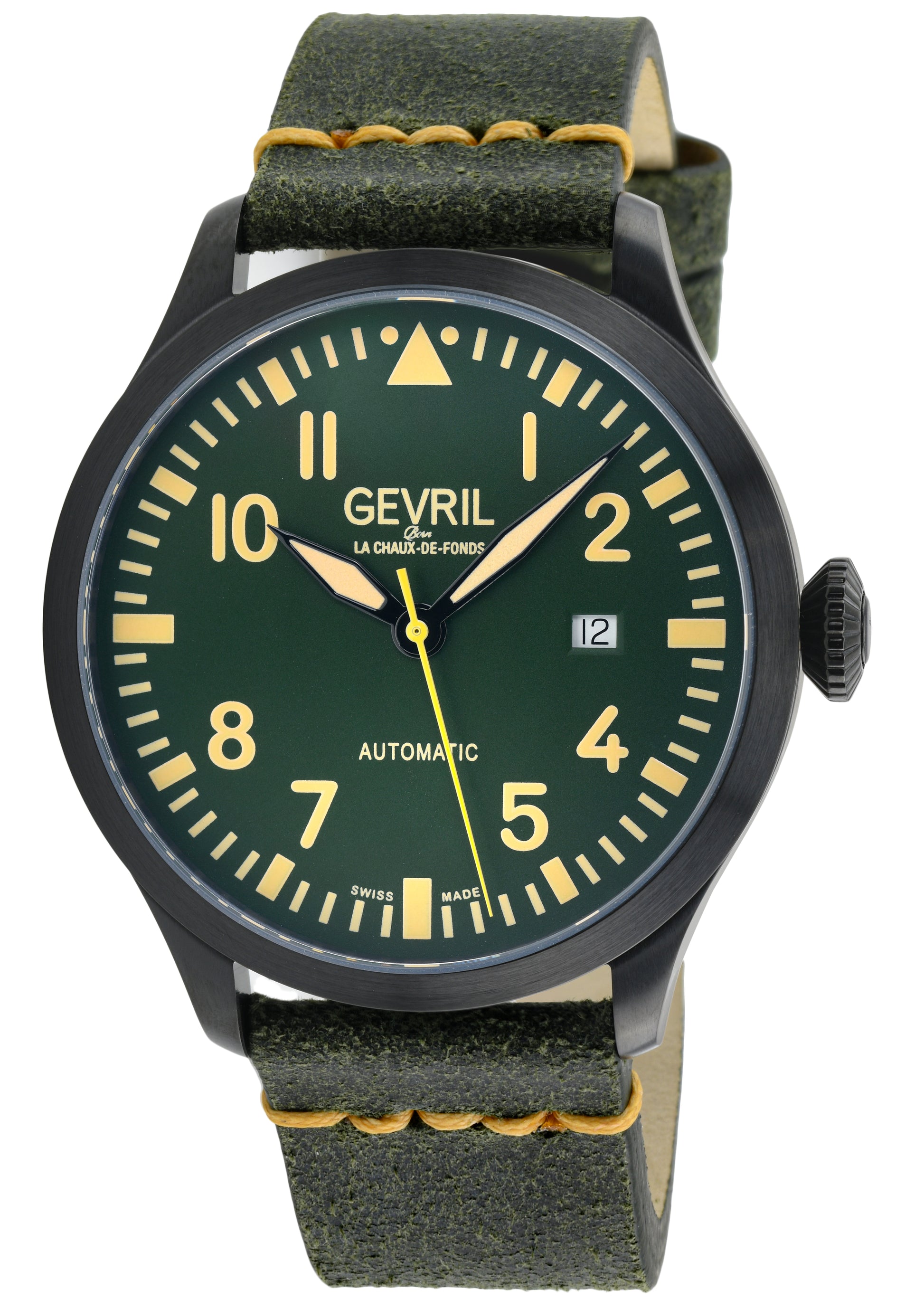 title:Gevril Men's Vaughn 44mm Automatic Watch 43506;color:Green