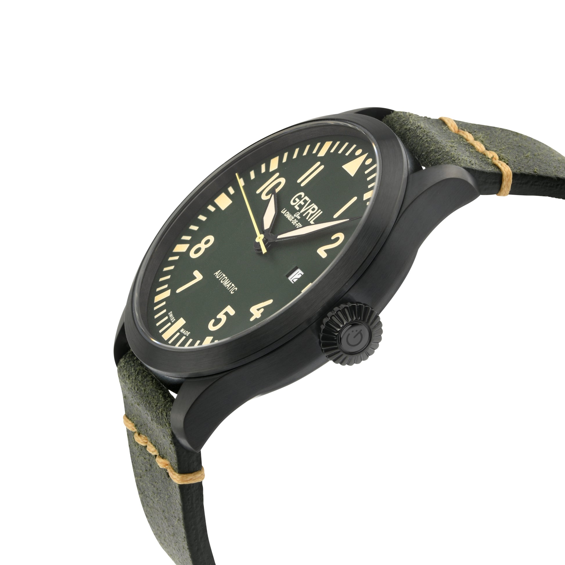 title:Gevril Men's Vaughn 44mm Automatic Watch 43506;color:Green