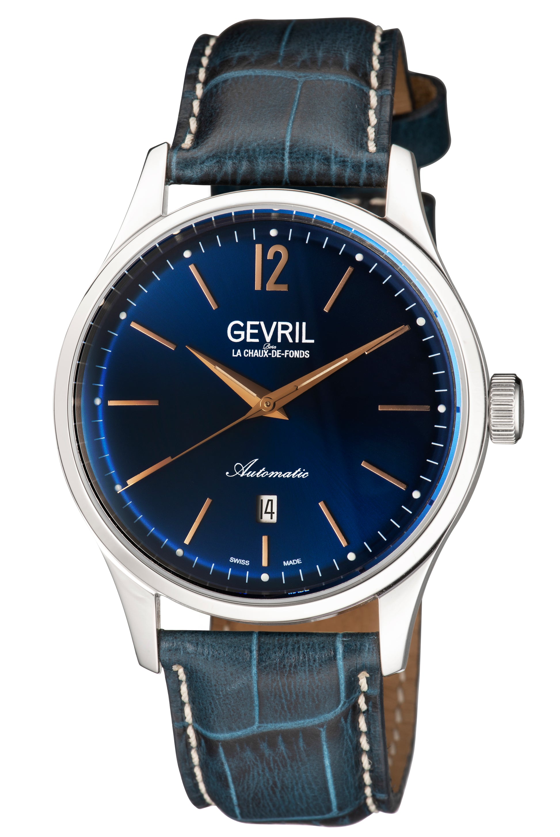 title:Gevril Men's Five Points 43mm Automatic Watch 4253A;color:Blue