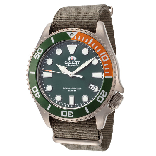 title:Orient Men's RA-AC0K04E10B Sport Triton 43mm Manual-Wind Watch;color:Green Dial Green Band