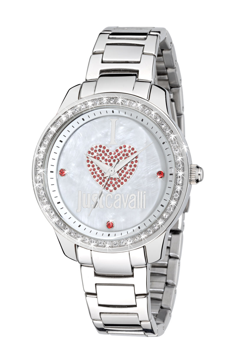 title:Just Cavalli Women's Shiny Crystals 36mm Quartz Watch R7253196503;color:White