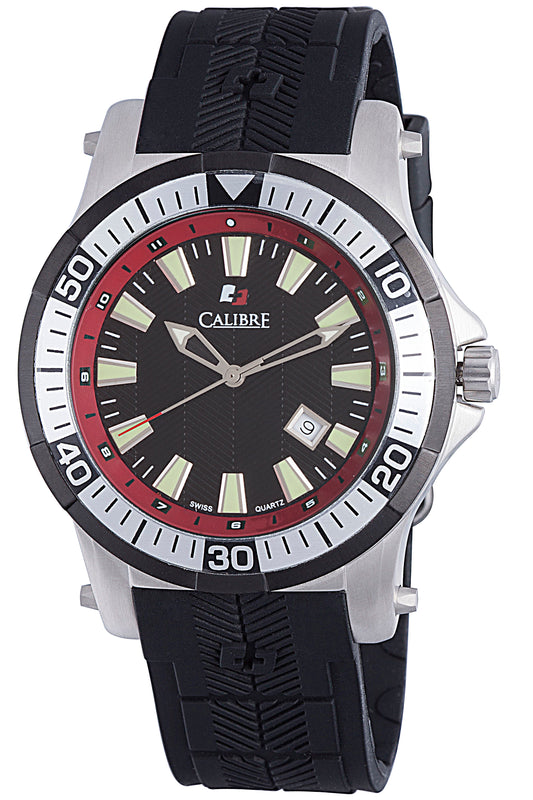 title:Calibre Men's Hawk Date 45mm Quartz Watch SC-4H1-04-007.4;color:Black