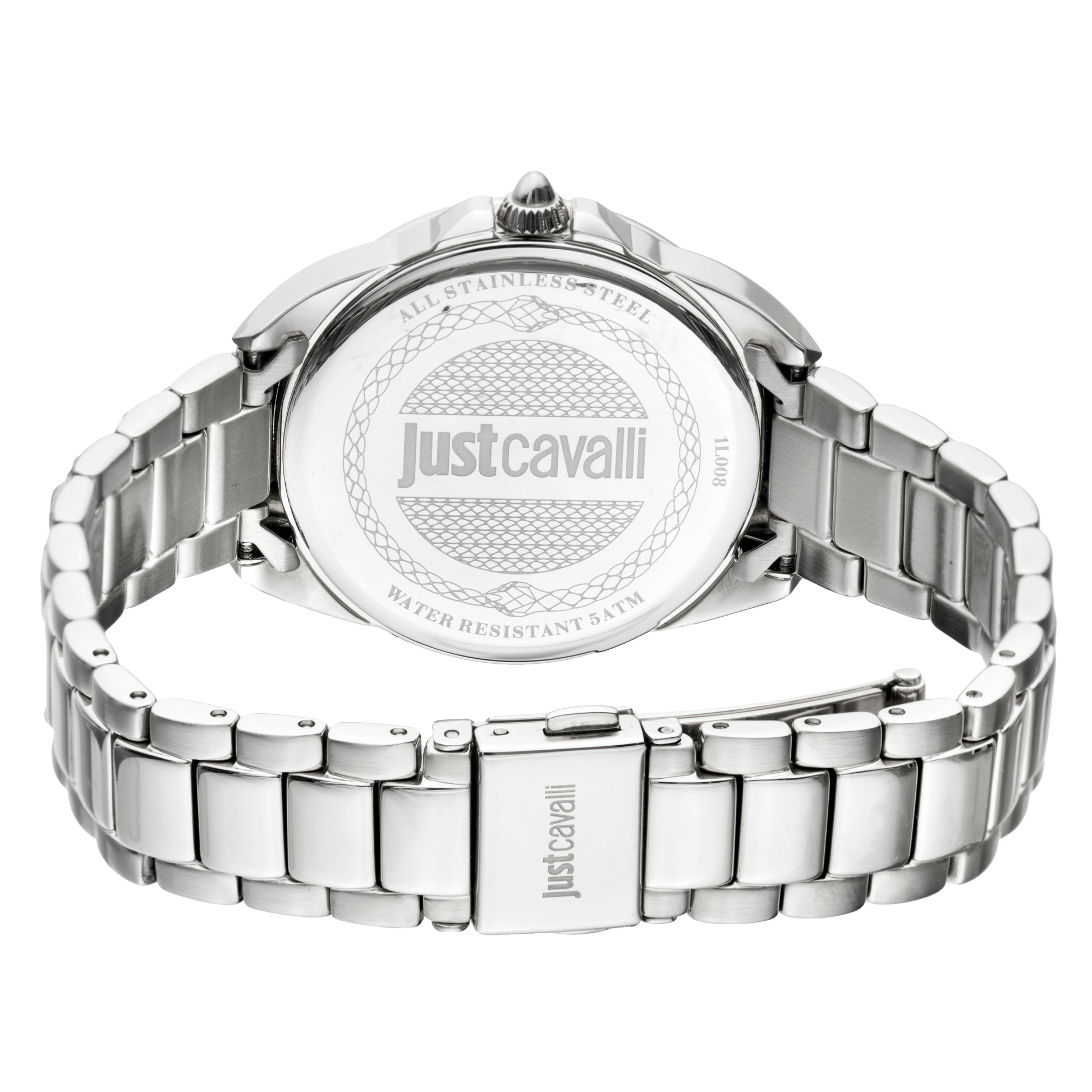 title:Just Cavalli Women's Logo 34mm Quartz Watch JC1L008M0065;color:Silver