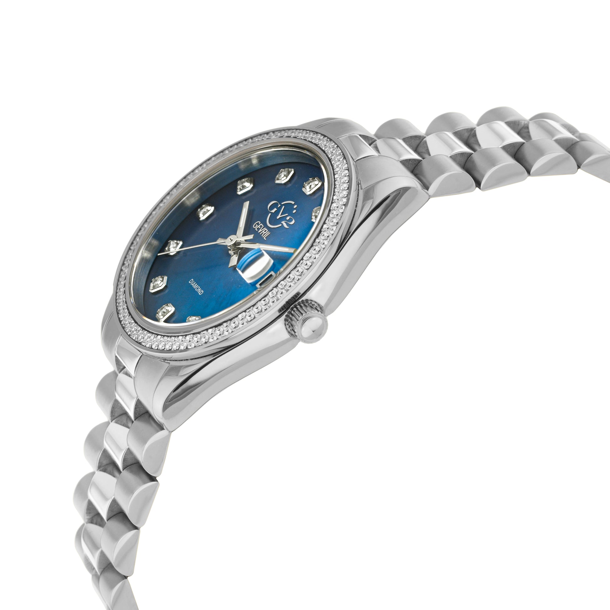 title:GV2 by Gevril Women's Turin 32mm Quartz Watch 12429B;color:Blue Mother-of-Pearl