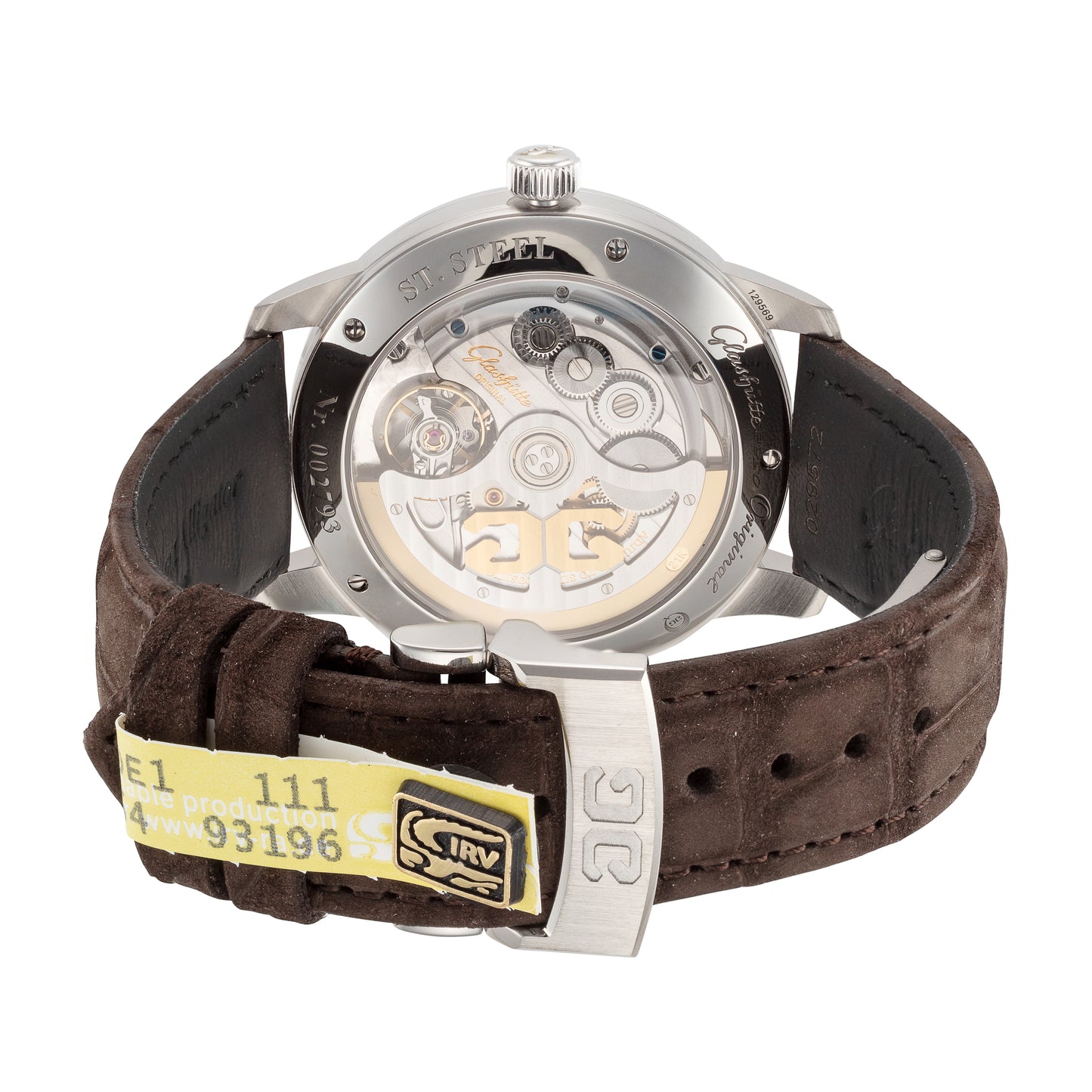 title:Glashutte Mens 1-36-03-03-02-31 Senator Excellence Panorama 42mm Automatic Watch;color:Silver Dial Brown Band