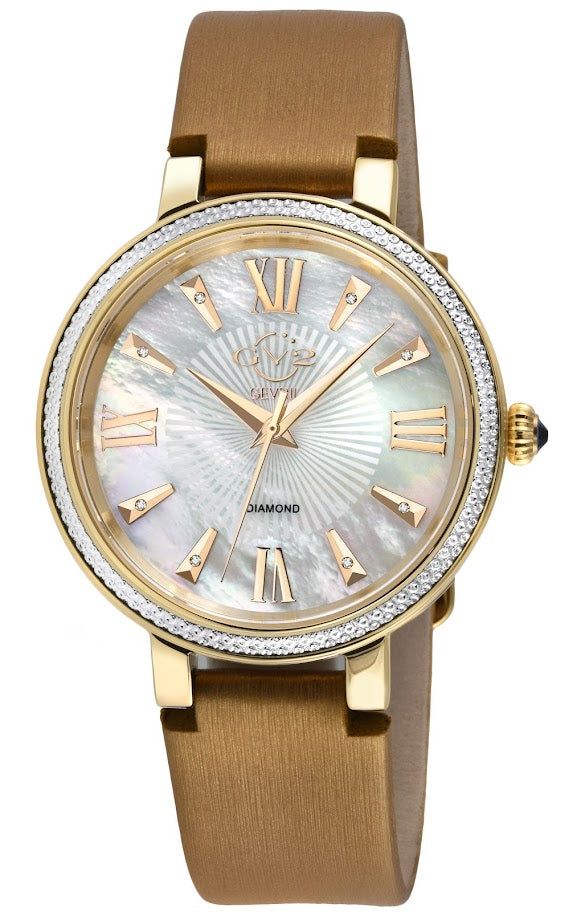 title:GV2 by Gevril Women's Genoa 36mm Quartz Watch 12532S;color:White Mother-of-Pearl