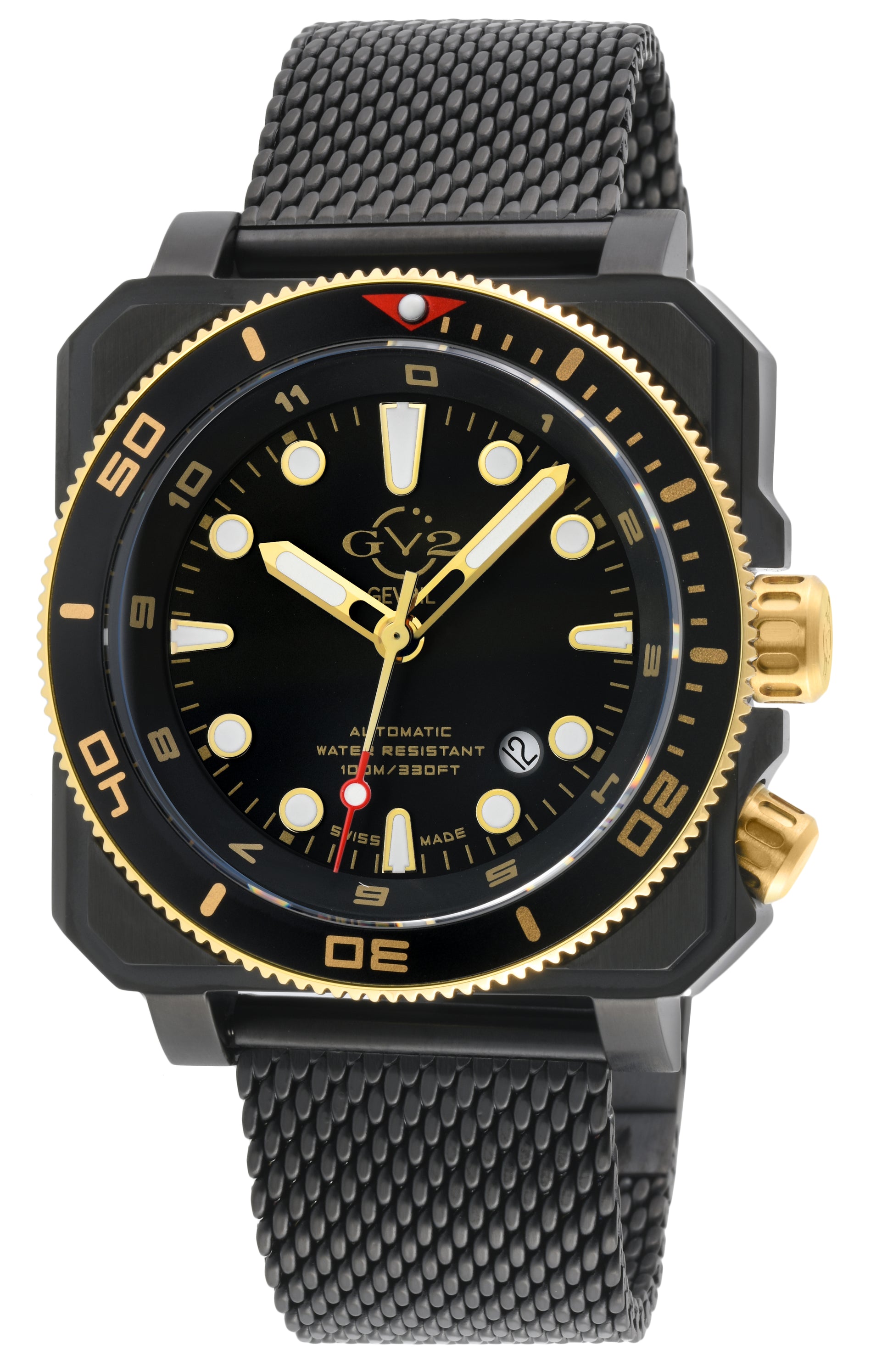 title:GV2 by Gevril Men's XO Submarine 44mm Automatic Watch 4544B;color:Black