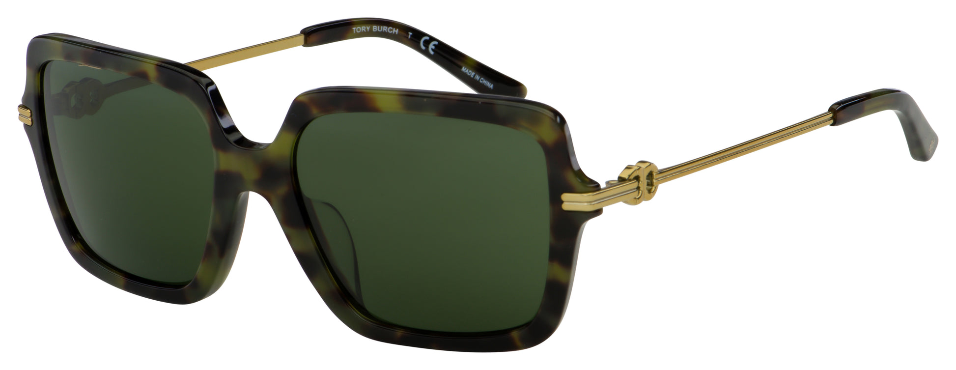 title:Tory Burch Unisex Green Tortoise  Sunglasses TY7162U-185071-54;color:Green Tortoise frame, Green lens