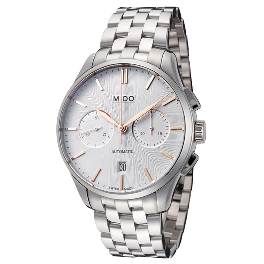 title:Mido Men's M0244271103100 Belluna II 42mm Automatic Chronograph Watch;color:Silver