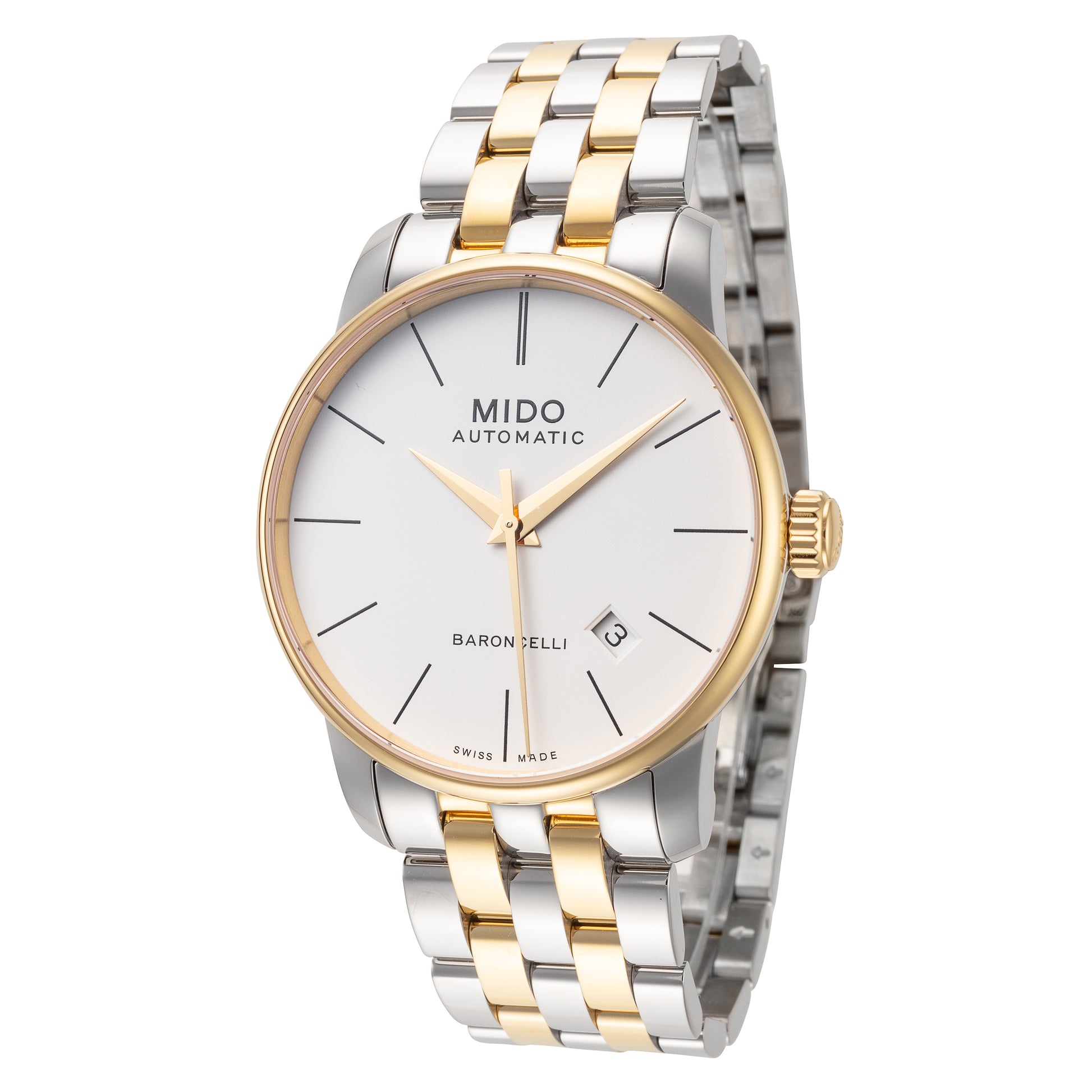 title:Mido Men's M86009761 Baroncelli II 38mm Automatic Watch;color:Silver and Gold