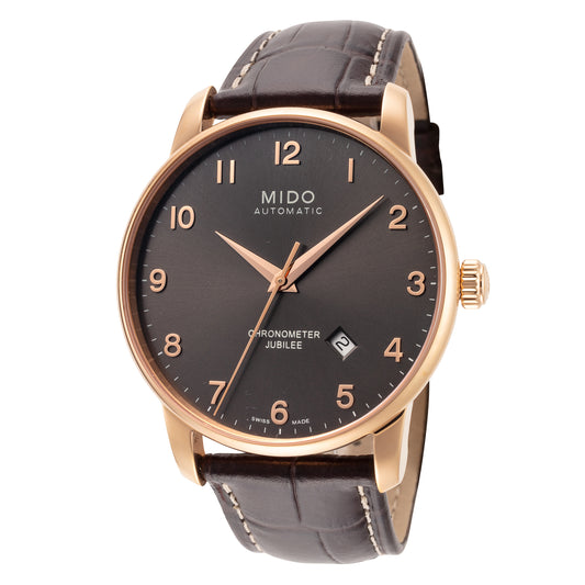 title:Mido Men's M86903138 Baroncelli Jubilee 42mm Automatic Watch;color:Grey Dial Black Band