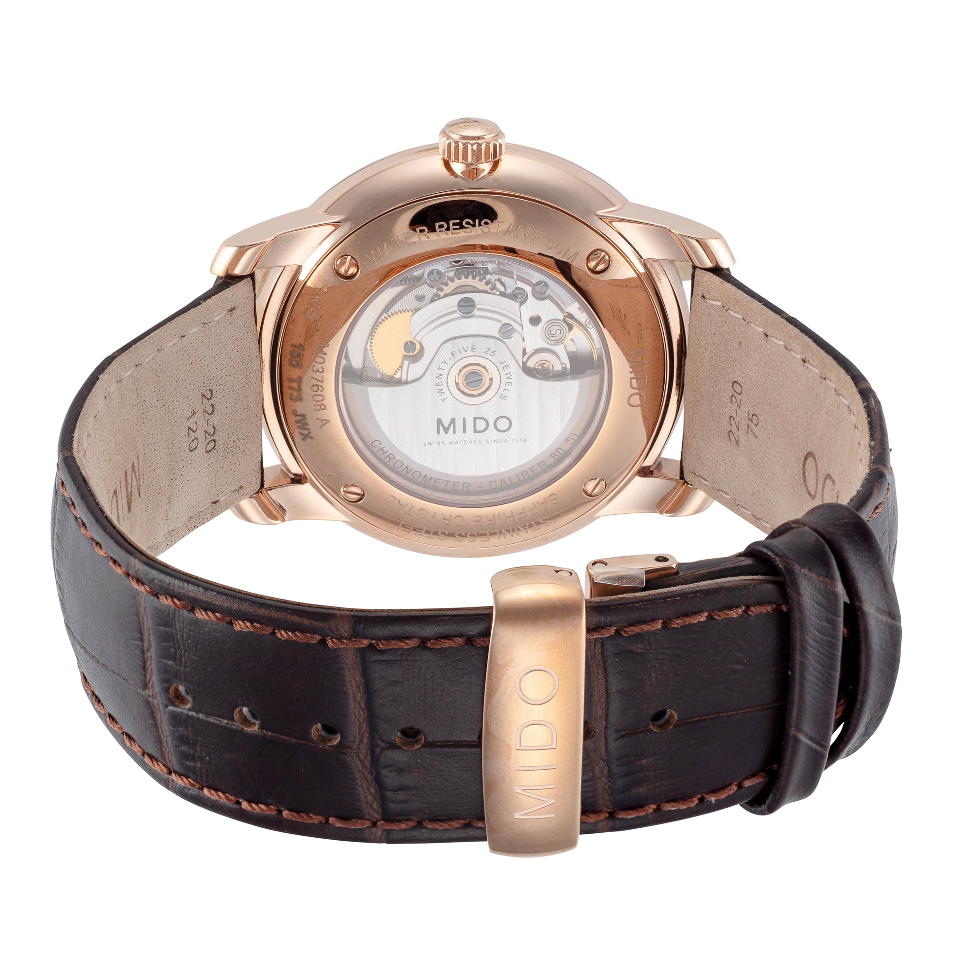 title:Mido Men's M037.608.36.062.00 Baroncelli Jubilee 42mm Automatic Watch;color:Brown