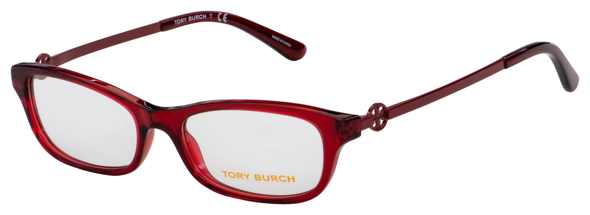 title:Tory Burch Women's 50mm Transparent Red Opticals TY2106-1801-50;color:Transparent Red frame, Demo Lens