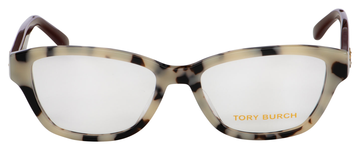 title:Tory Burch Unisex 51mm Dalmatian Tortoise  Opticals TY2114U-1839-51;color:Dalmatian Tortoise frame, Demo Lens