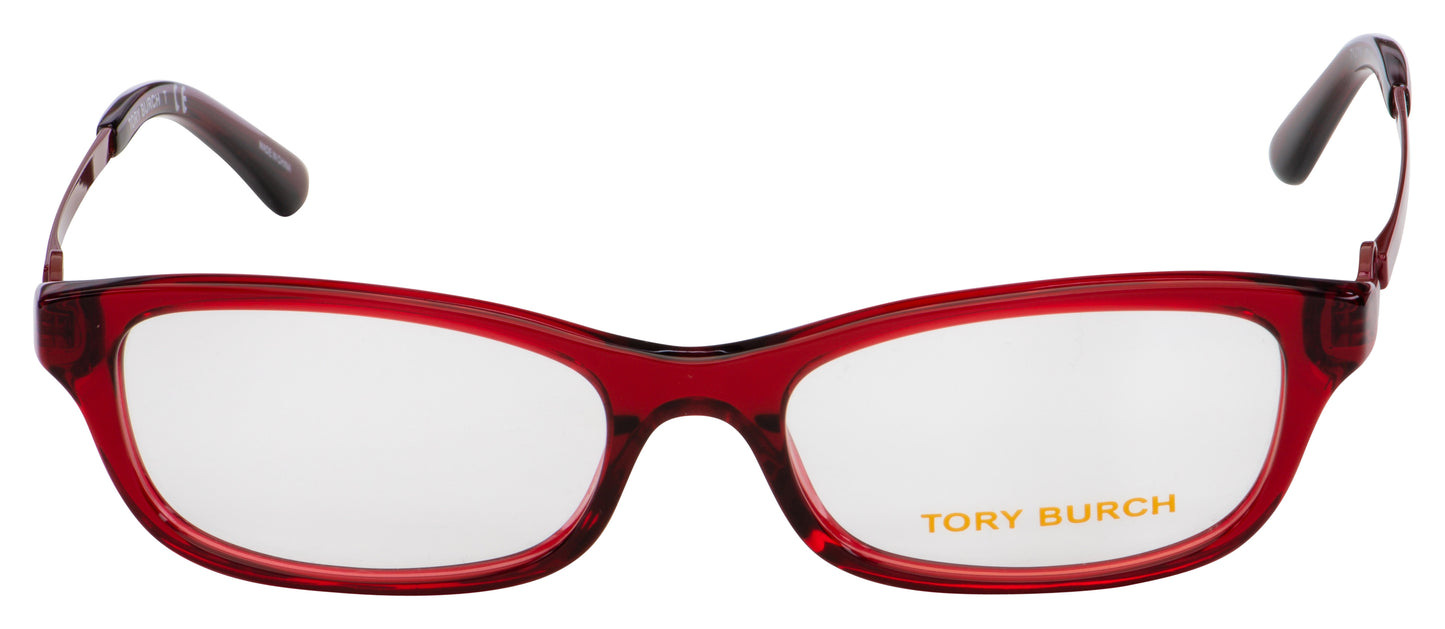 title:Tory Burch Women's 50mm Transparent Red Opticals TY2106-1801-50;color:Transparent Red frame, Demo Lens