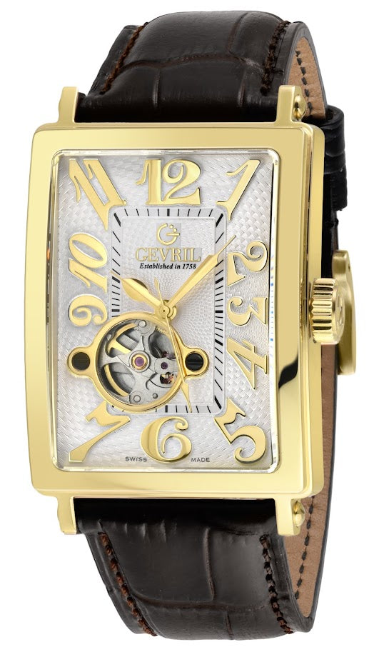 title:Gevril Men's Avenue of America 44mm Automatic Watch 5173-6;color:White