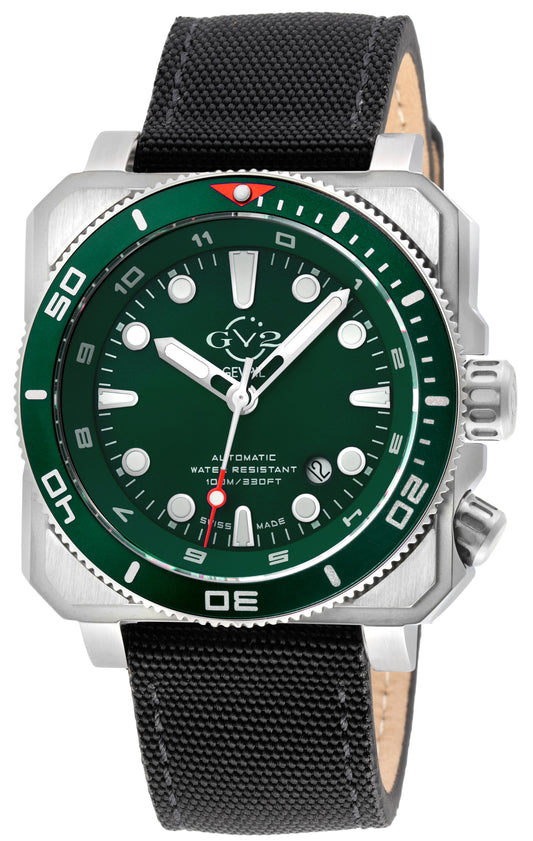 title:GV2 by Gevril Men's XO Submarine 44mm Automatic Watch 4540;color:Green