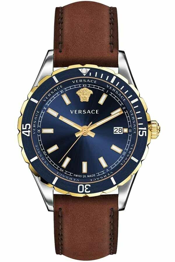 title:Versace Men's VE3A00420 Hellenyium 42mm Quartz Watch;color:Brown