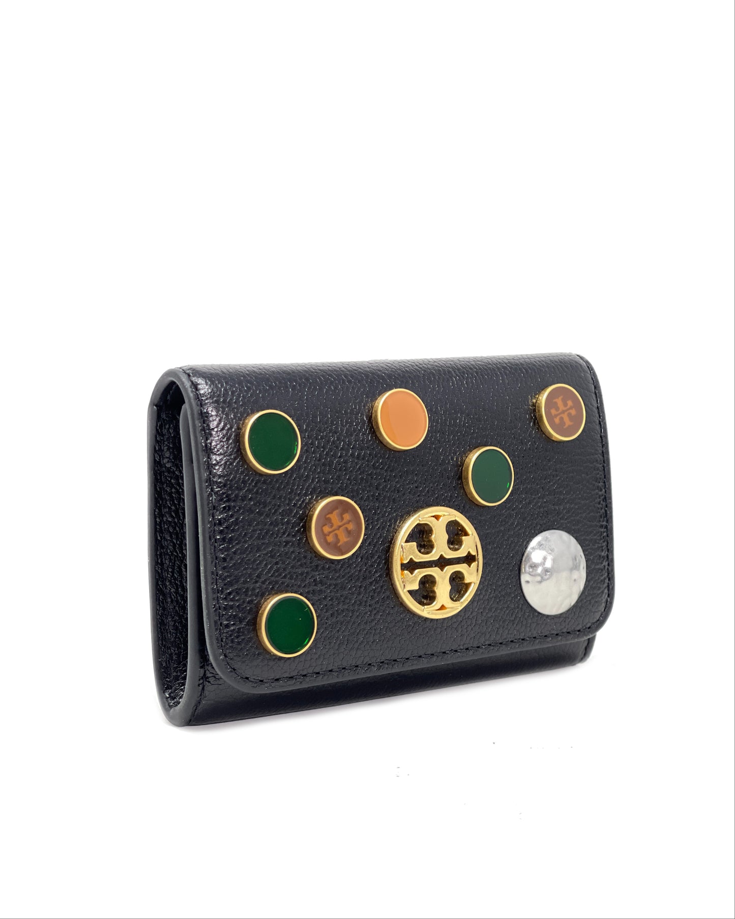 Tory Burch Black Willa Embellished Card Case