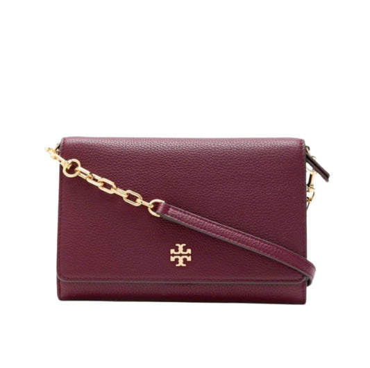 title:Tory Burch Imperial Garnet Carter Chain Wallet Crossbody;color:Imperial Garnet