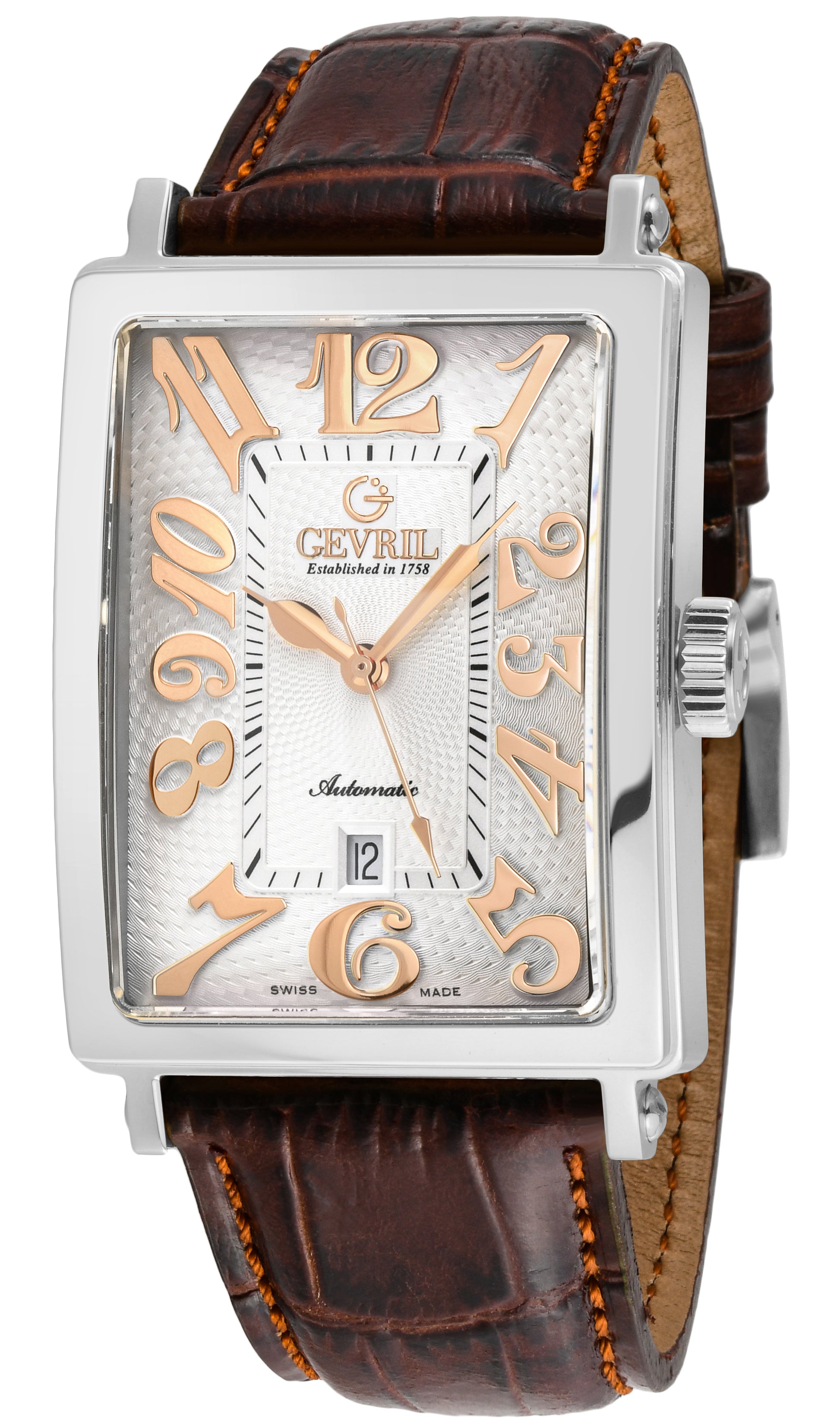 title:Gevril Men's Avenue of Americas 28mm Automatic Watch 15000-7;color:White