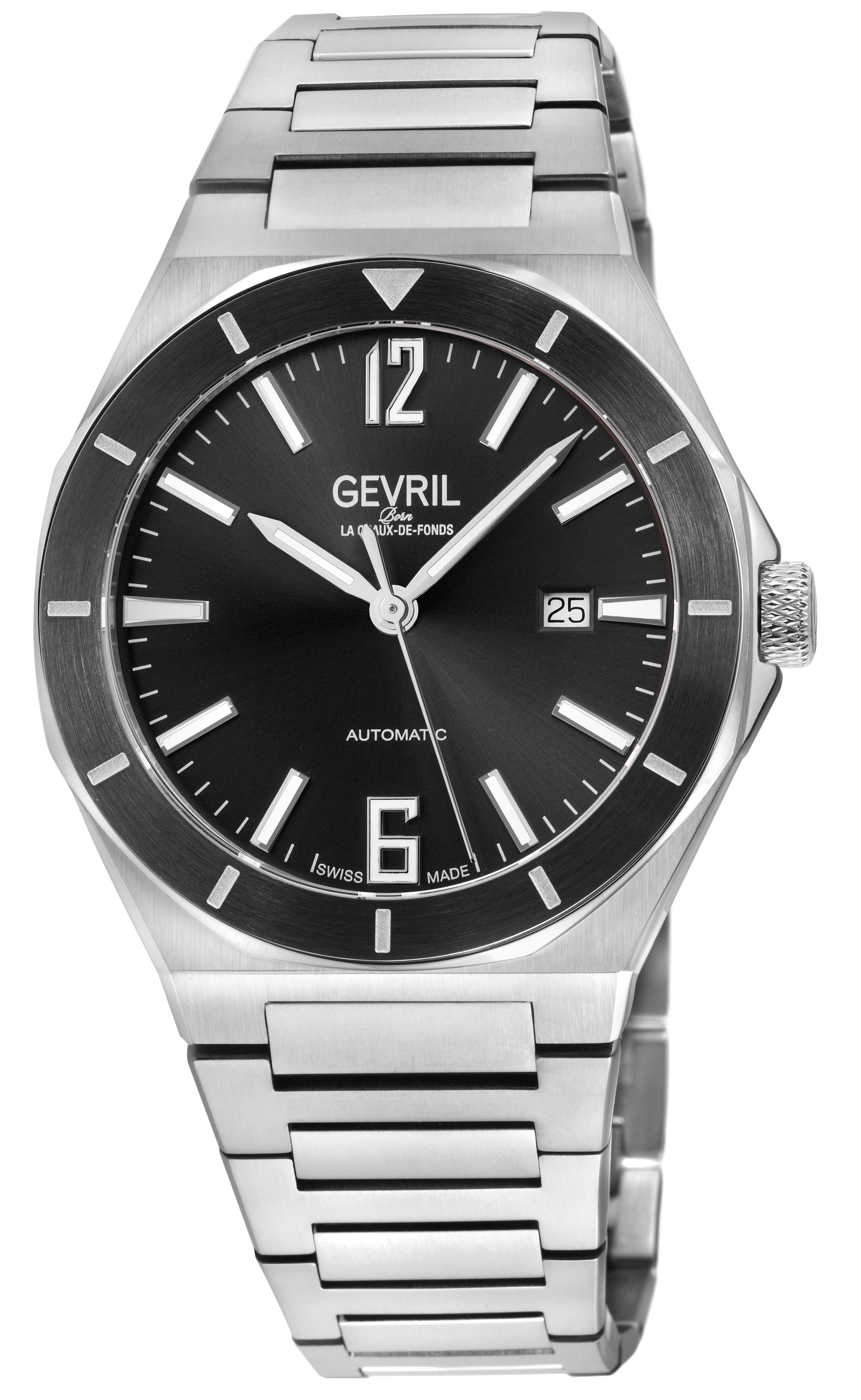 title:Gevril Men's High Line 43mm Automatic Watch 48400B;color:Black