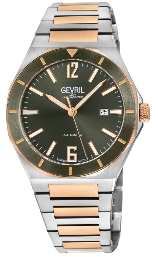 title:Gevril Men's High Line 43mm Automatic Watch 48405B;color:Olive Green