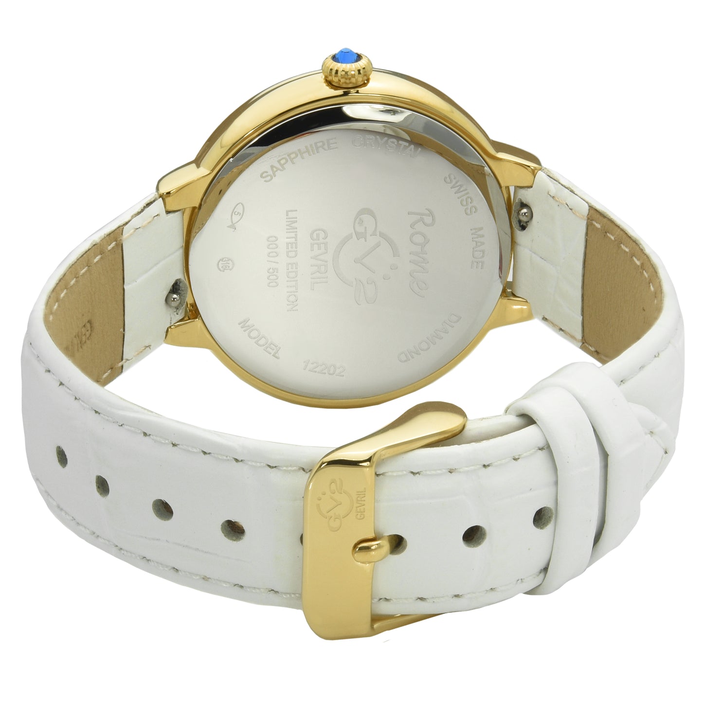 title:GV2 by Gevril Women's Rome 36mm Quartz Watch 12202;color:White