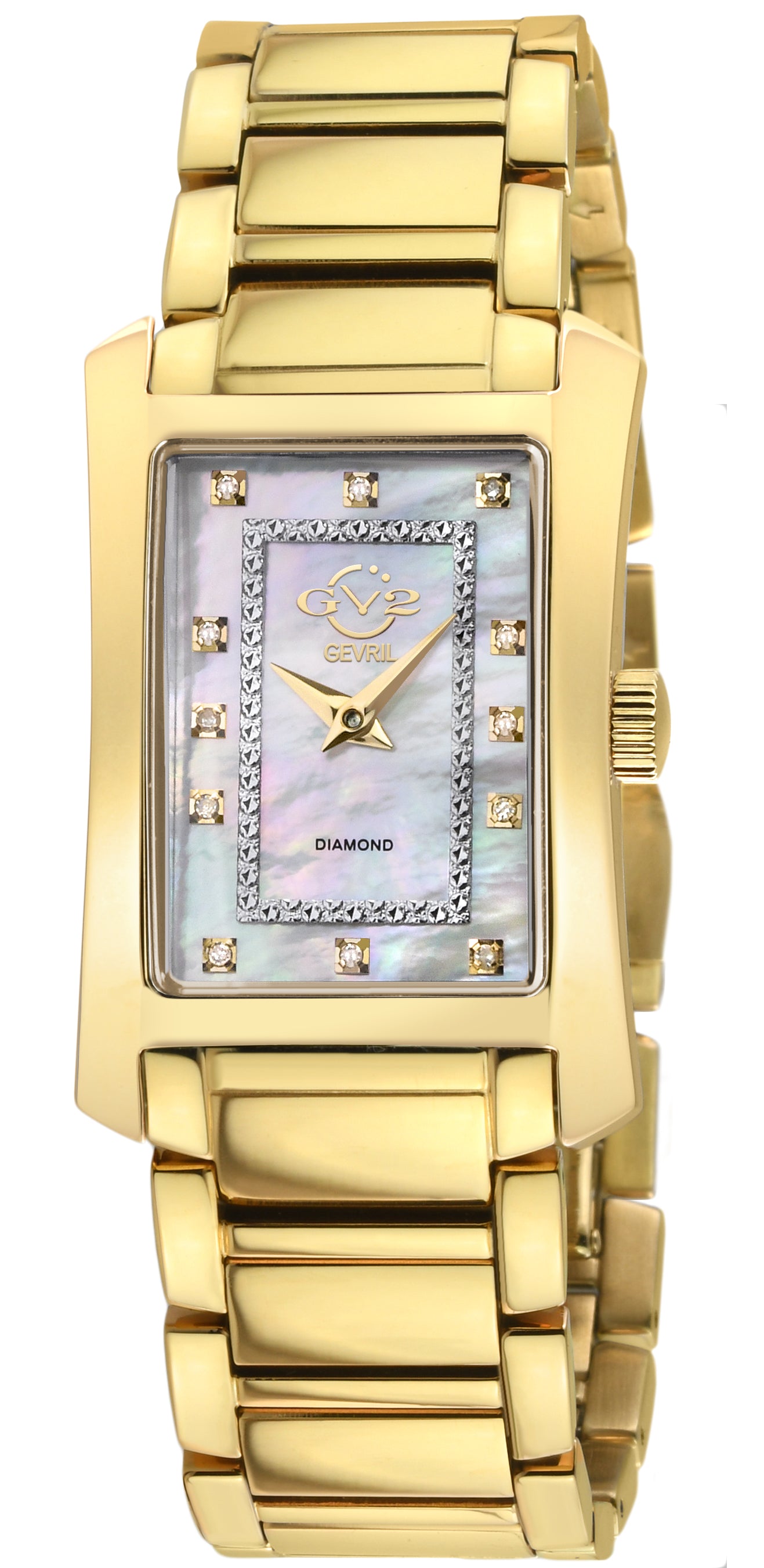 title:GV2 by Gevril Women's Luino 23mm Quartz Watch 14602B;color:White Mother-of-Pearl