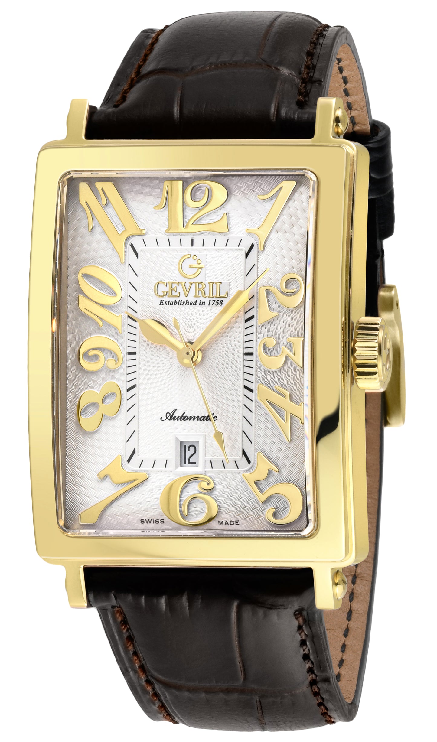 title:Gevril Men's Avenue of Americas 28mm Automatic Watch 15100-6;color:White