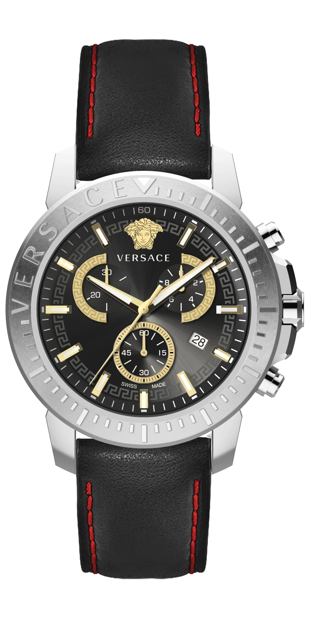 title:Versace Men's VE2E00121 New Chrono 45mm Quartz Watch;color:Black