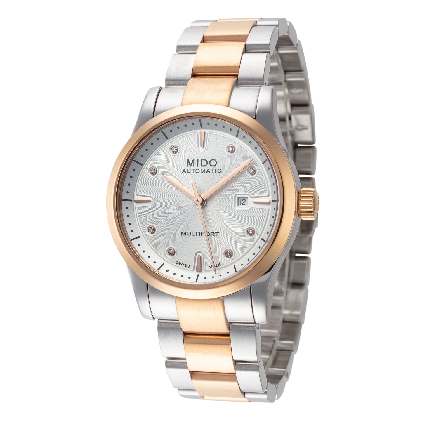 title:Mido Women's M0050072203600 Multifort 31mm Automatic Watch;color:Silver and Rose Gold