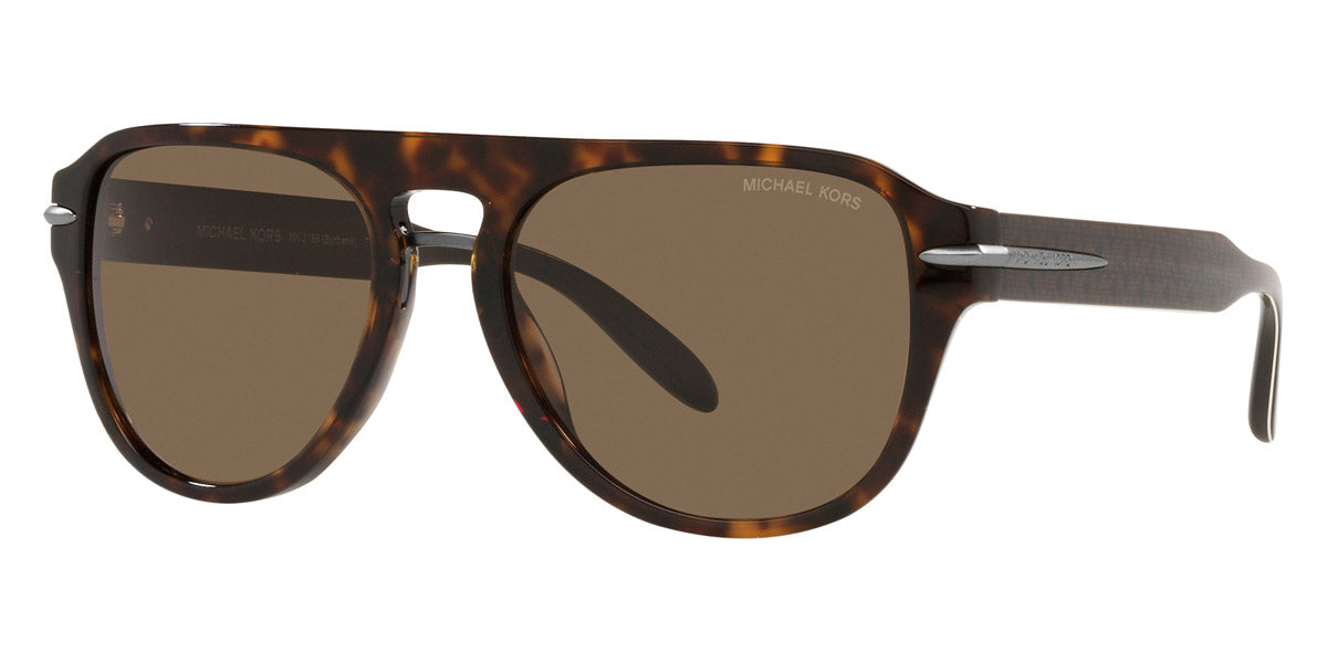 title:Michael Kors Men's MK2166-300673 Burbank 56mm Dark Tortoise Sunglasses;color:Dark Tortoise Frame, Dark Brown Solid Lens