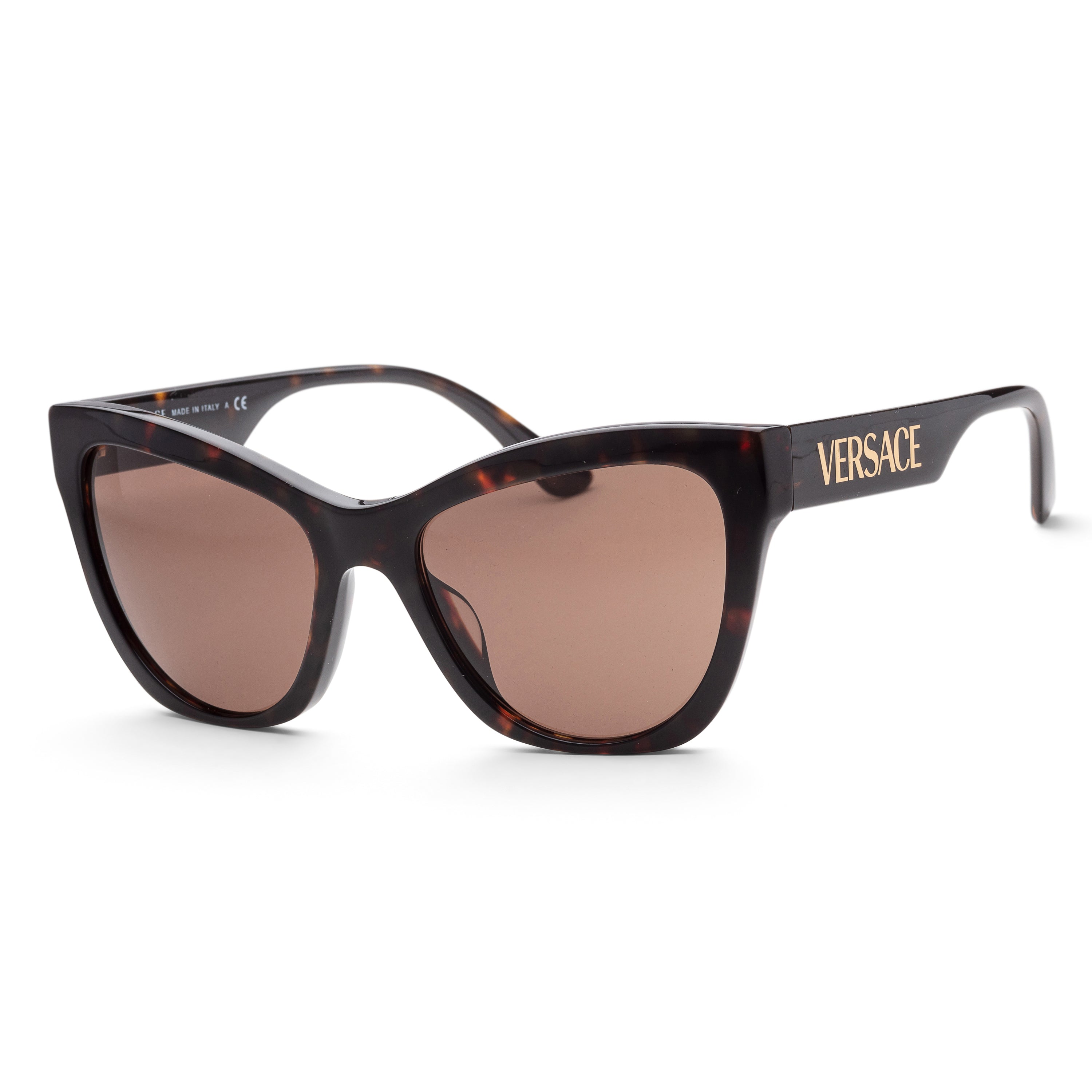 title:Versace Women's 56mm Havana Sunglasses VE4417U-108-73;color:Havana frame, Dark Brown lens