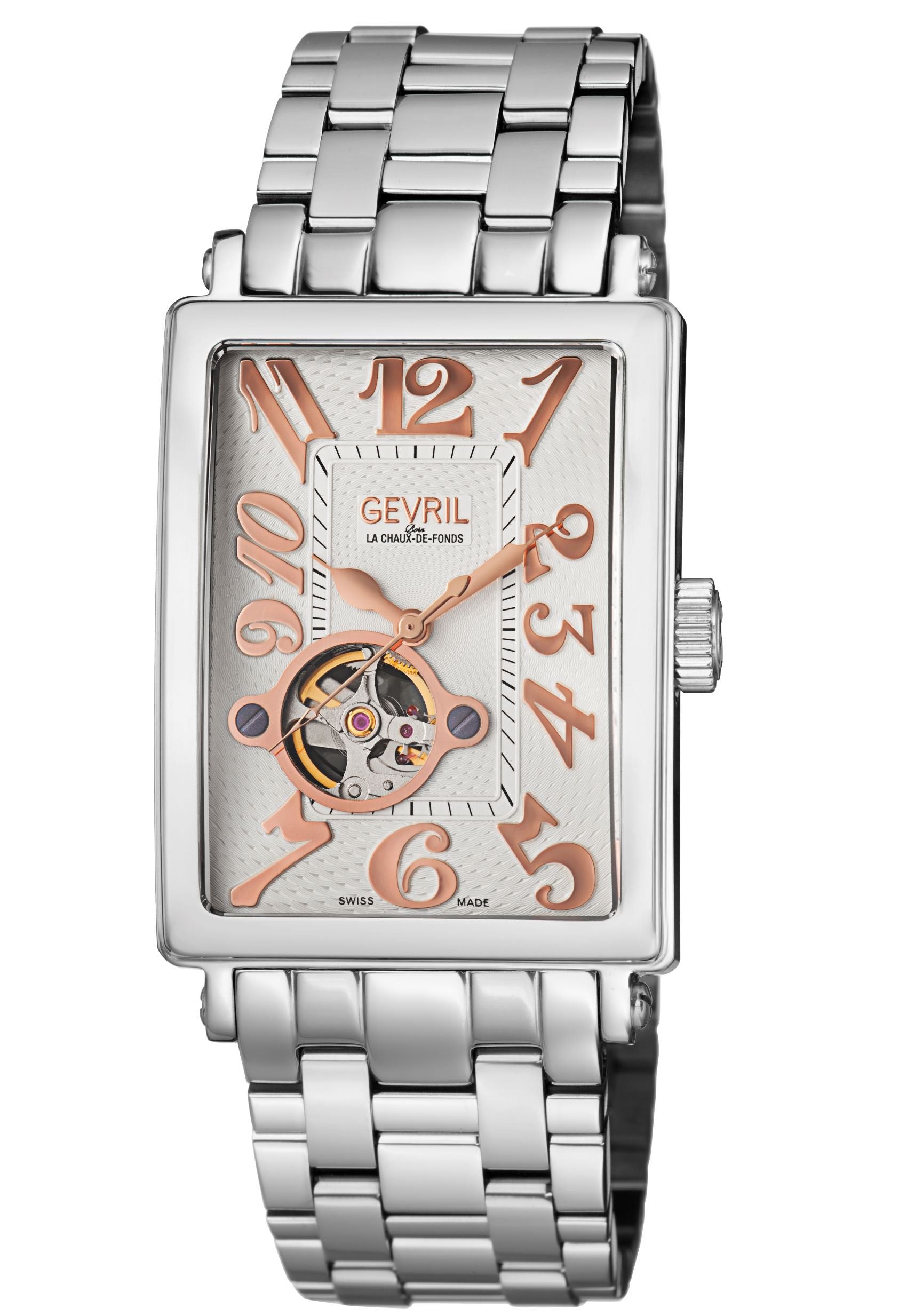 title:Gevril Men's Avenue of Americas Intravedere 44mm Automatic Watch 5070B;color:White