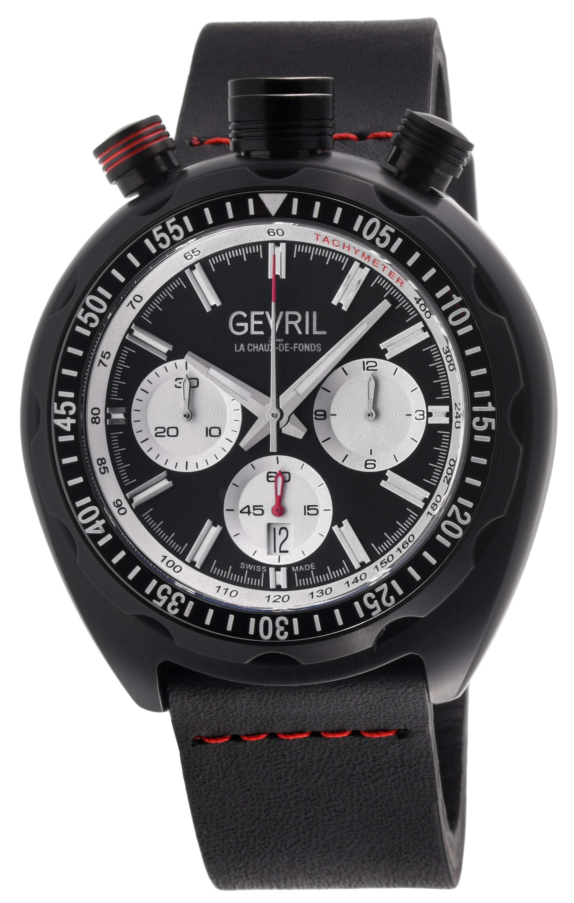 title:Gevril Men's Canal Street Chrono 48mm Automatic Watch 46203;color:Black