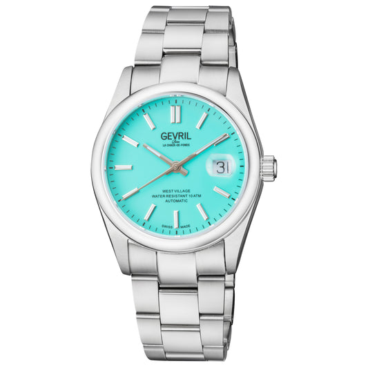 title:Gevril Men's West Village 40mm Automatic Watch 48913;color:Tiffany Blue