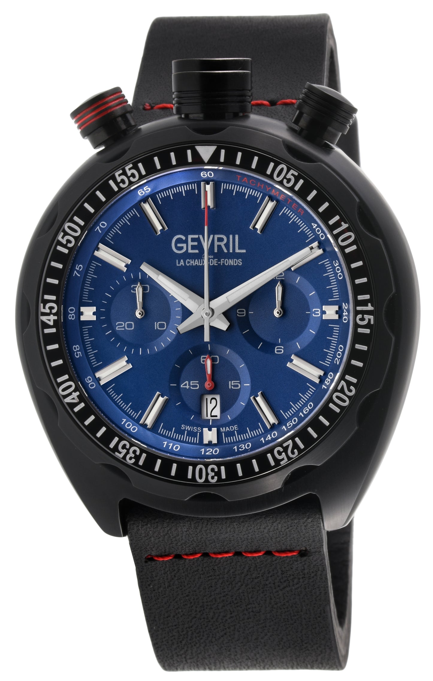 title:Gevril Men's Canal Street Chrono 48mm Automatic Watch 46202;color:Blue