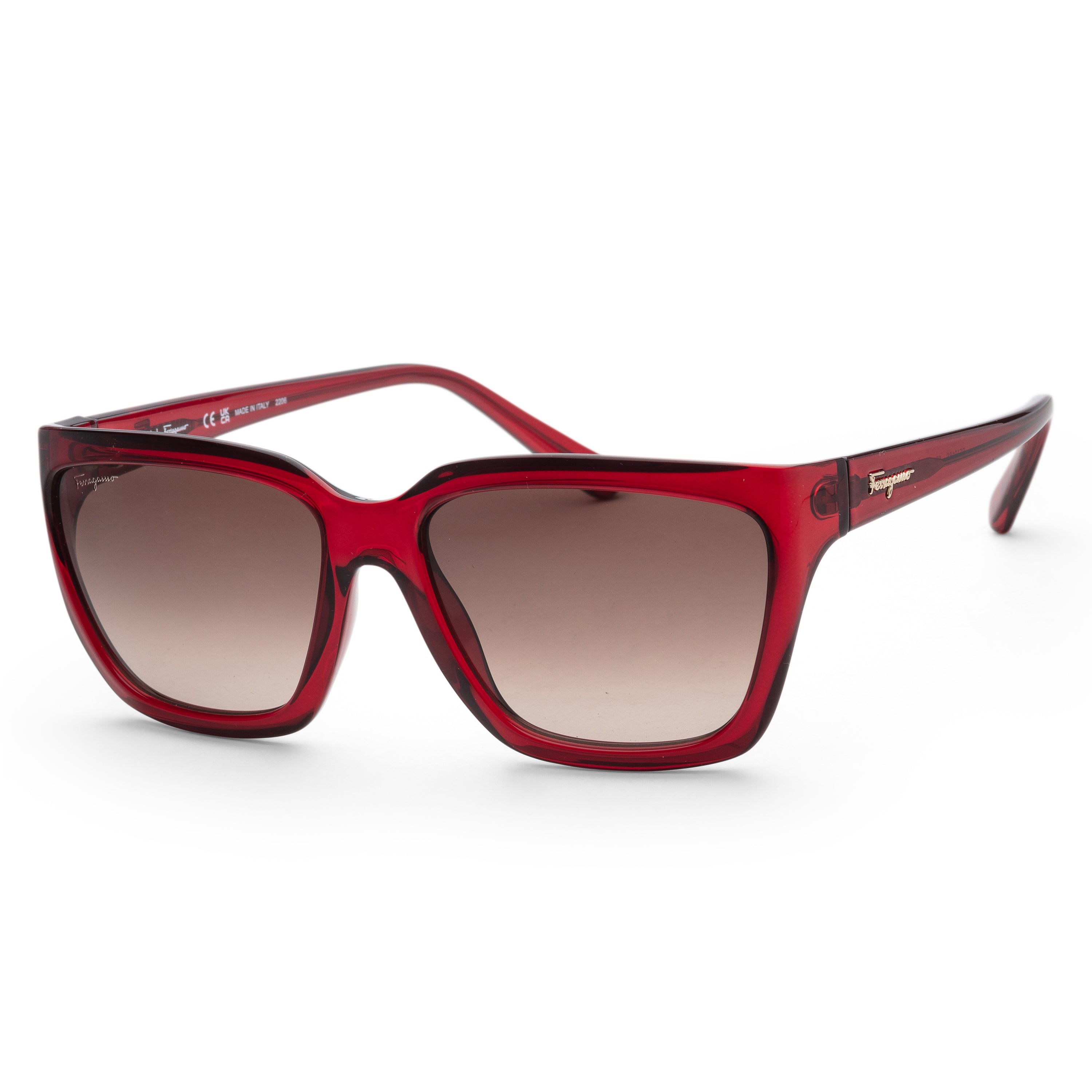 title:Ferragamo Women's SF1018S-655 Fashion 59mm Crystal Wine Sunglasses;color:Crystal Wine