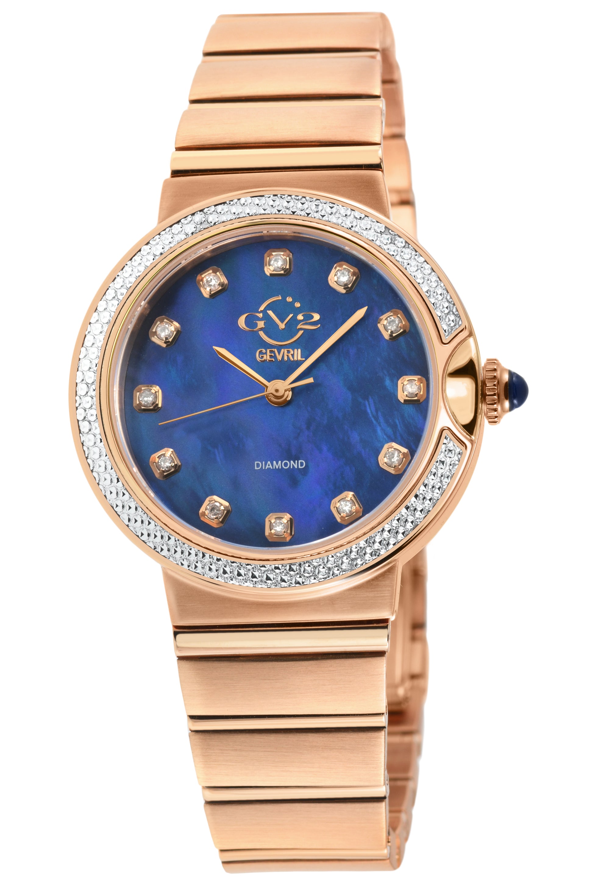 title:GV2 by Gevril Women's Sorrento 32mm Quartz Watch 12446B;color:Blue Mother-of-Pearl