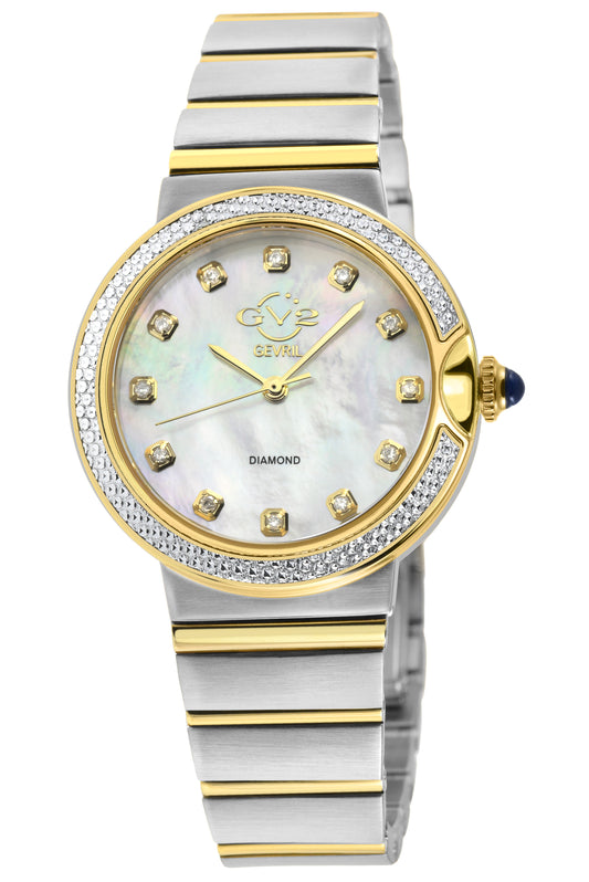 title:GV2 by Gevril Women's Sorrento 32mm Quartz Watch 12444B;color:White Mother-of-Pearl