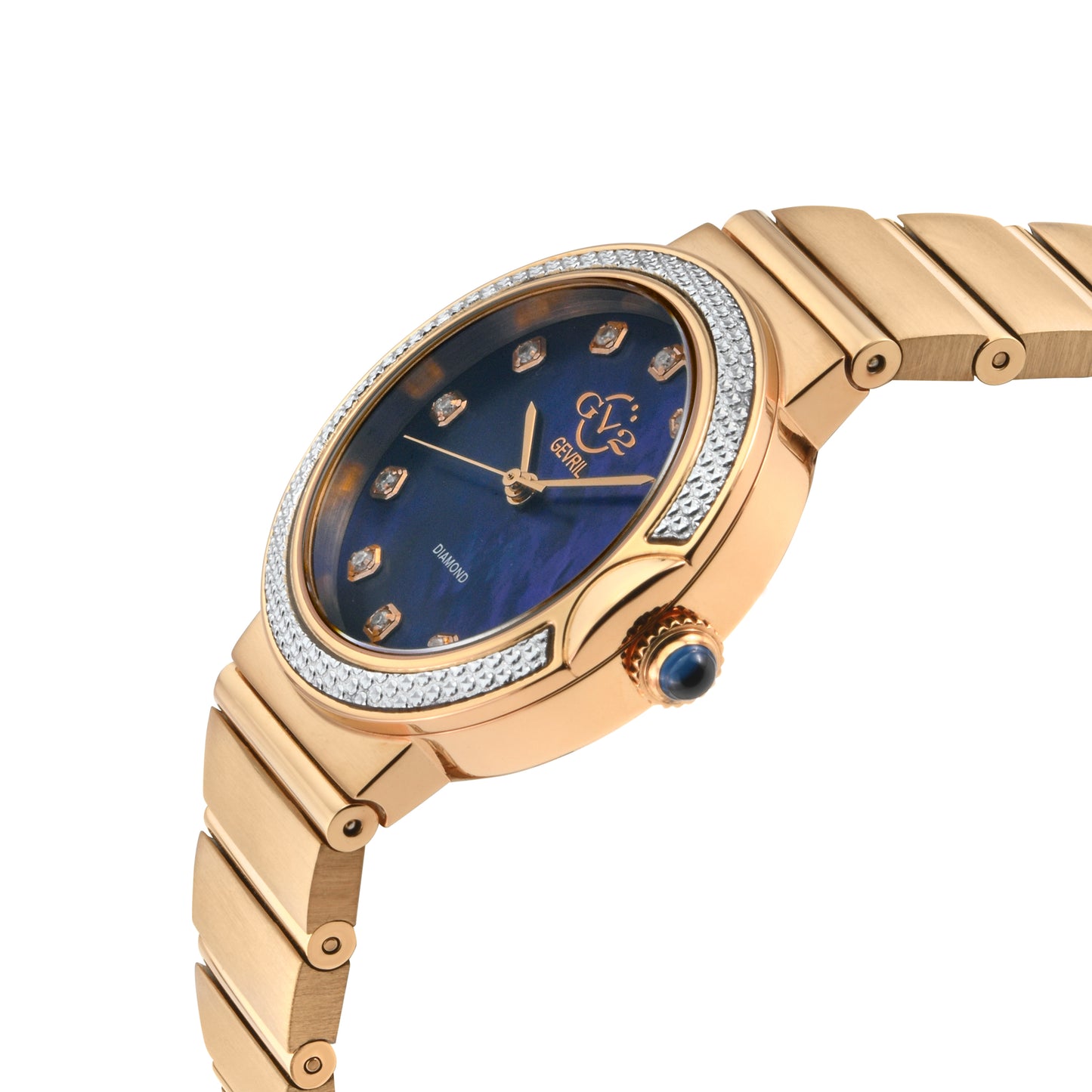 title:GV2 by Gevril Women's Sorrento 32mm Quartz Watch 12446B;color:Blue Mother-of-Pearl