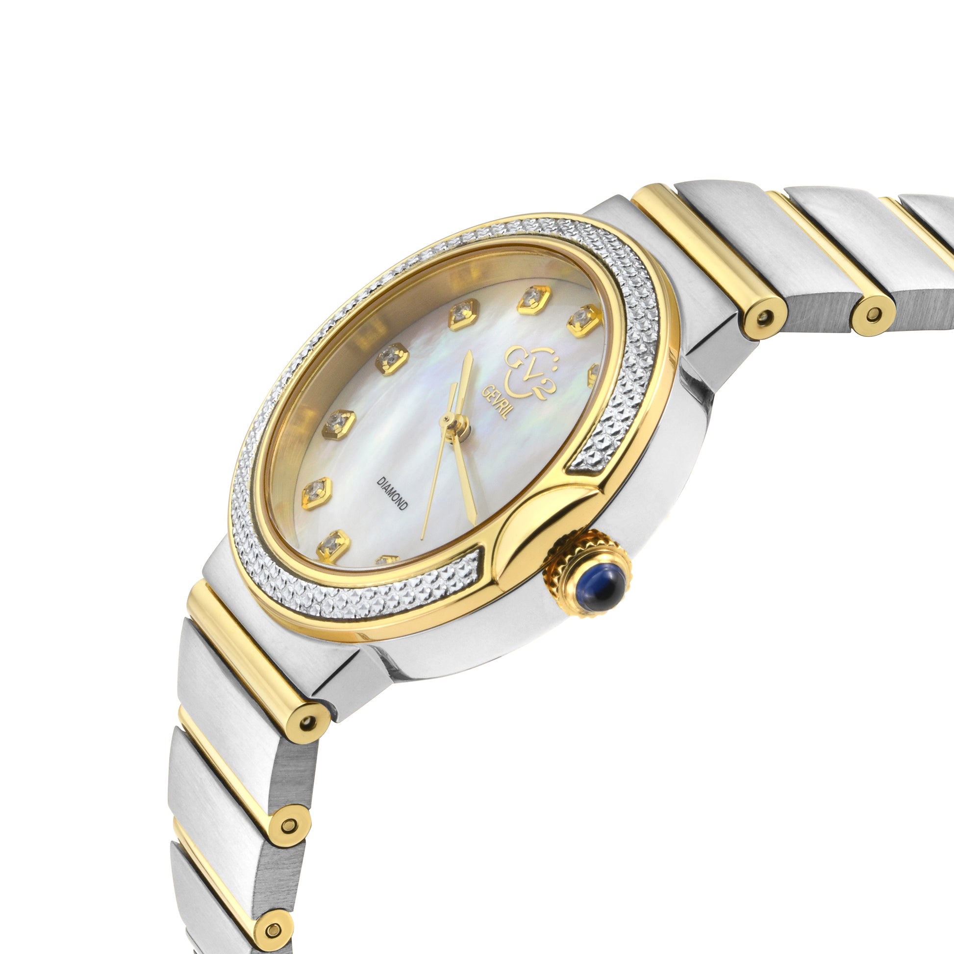 title:GV2 by Gevril Women's Sorrento 32mm Quartz Watch 12444B;color:White Mother-of-Pearl