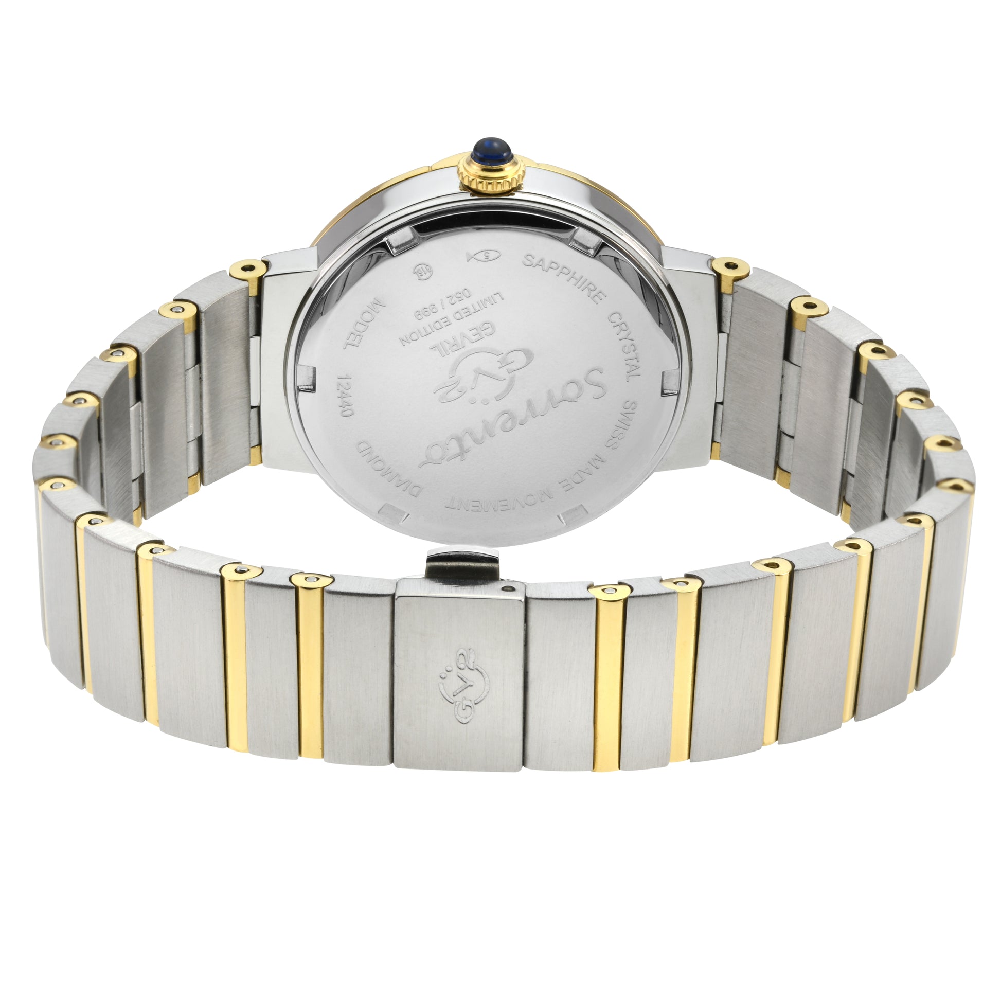 title:GV2 by Gevril Women's Sorrento 32mm Quartz Watch 12444B;color:White Mother-of-Pearl