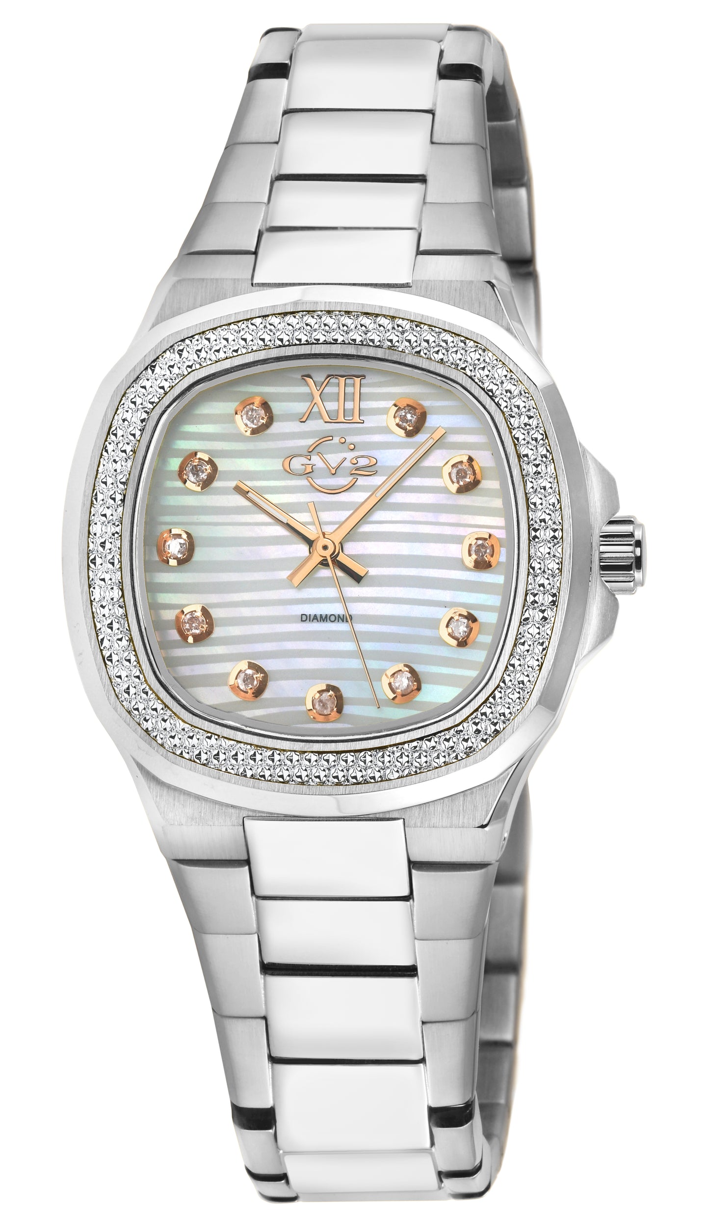 title:GV2 by Gevril Women's Potente 33mm Quartz Watch 18201B;color:White Mother-of-Pearl