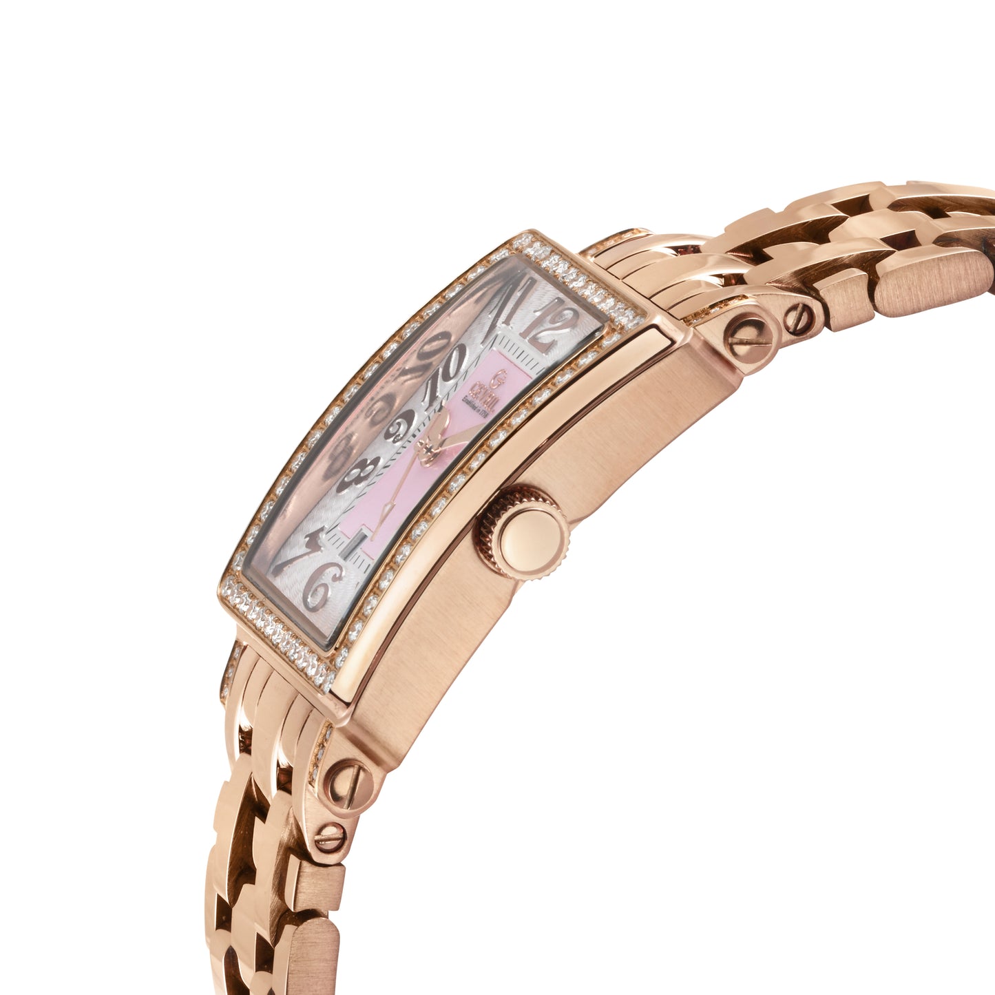 title:Gevril Women's Avenue of Americas Mini Diamond 32mm Quartz Watch 7345RLB;color:Pink Mother-of-Pearl