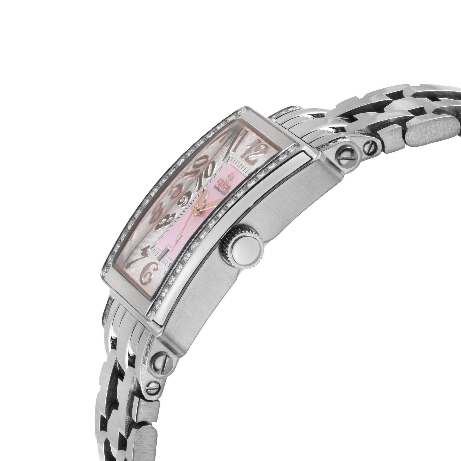 title:Gevril Women's Avenue of Americas Mini Diamond 32mm Quartz Watch 7245REB;color:Pink Mother-of-Pearl